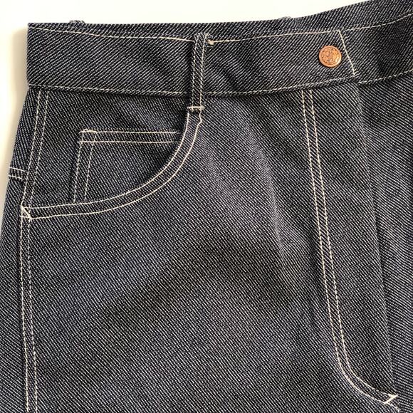 Vintage Western Flare Pants Sears, Dark Blue "Denim Look" Stretch 1970s Retro - Picture 2 of 13